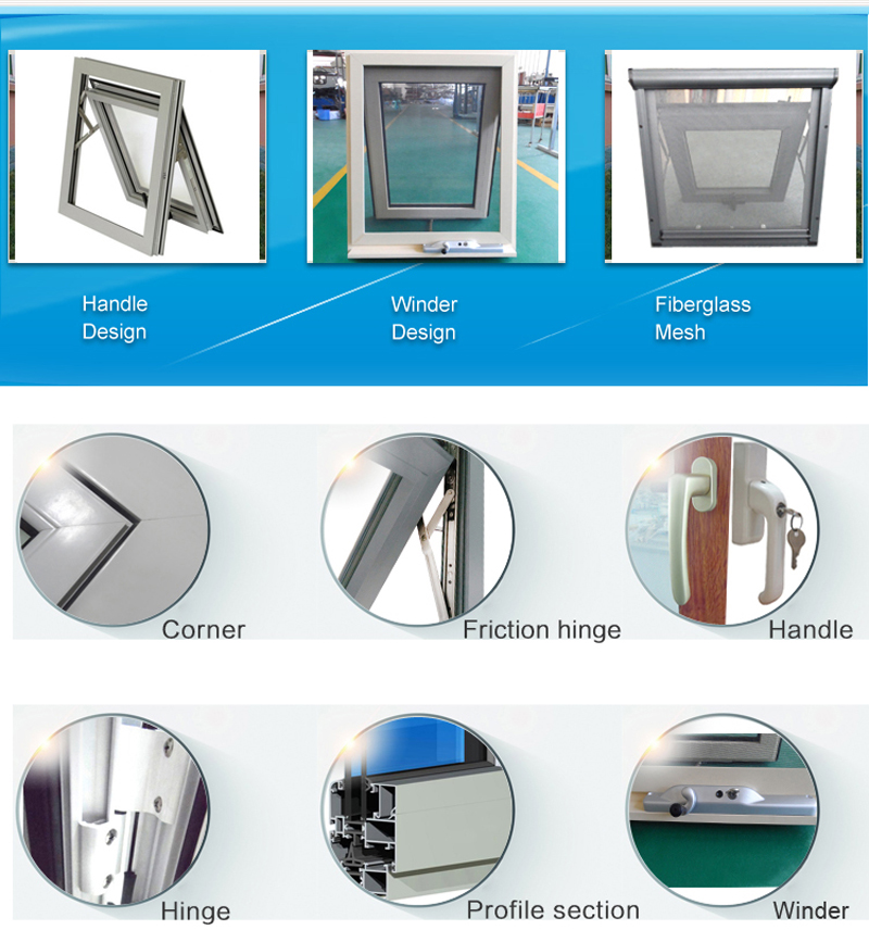 aluminium glass window design detailed drawing