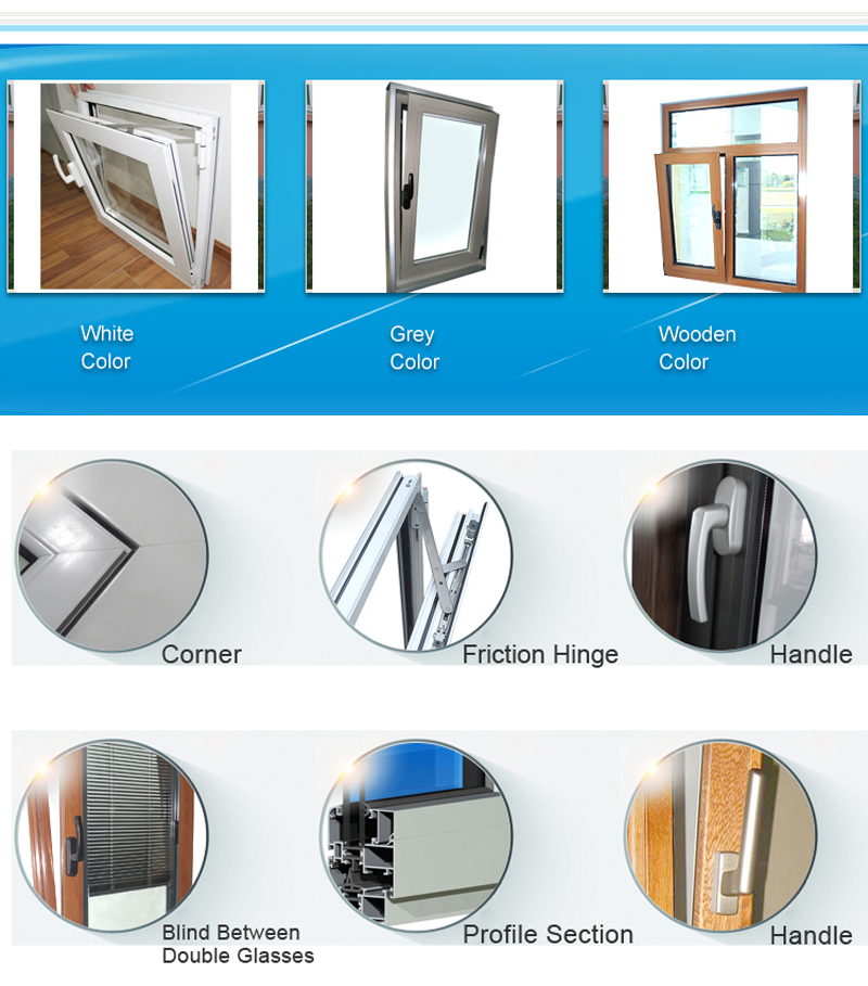 aluminium tilt turn windows detailed drawing