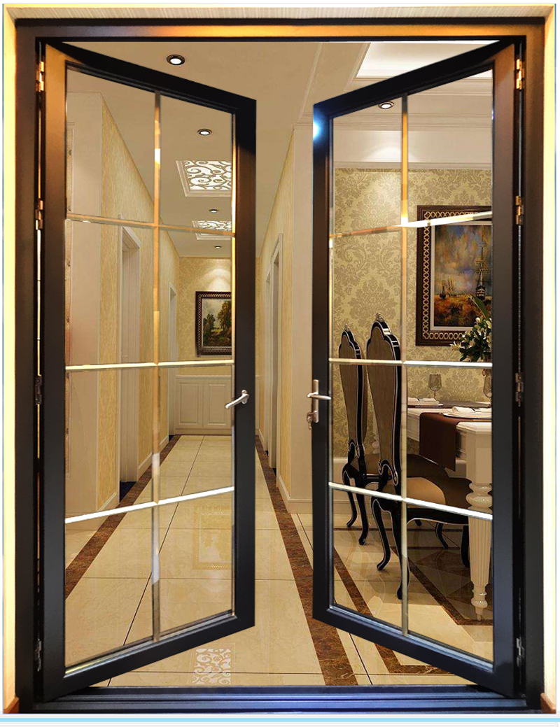 double aluminum doors