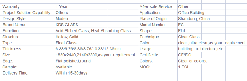 Building glass colorless clear float glass