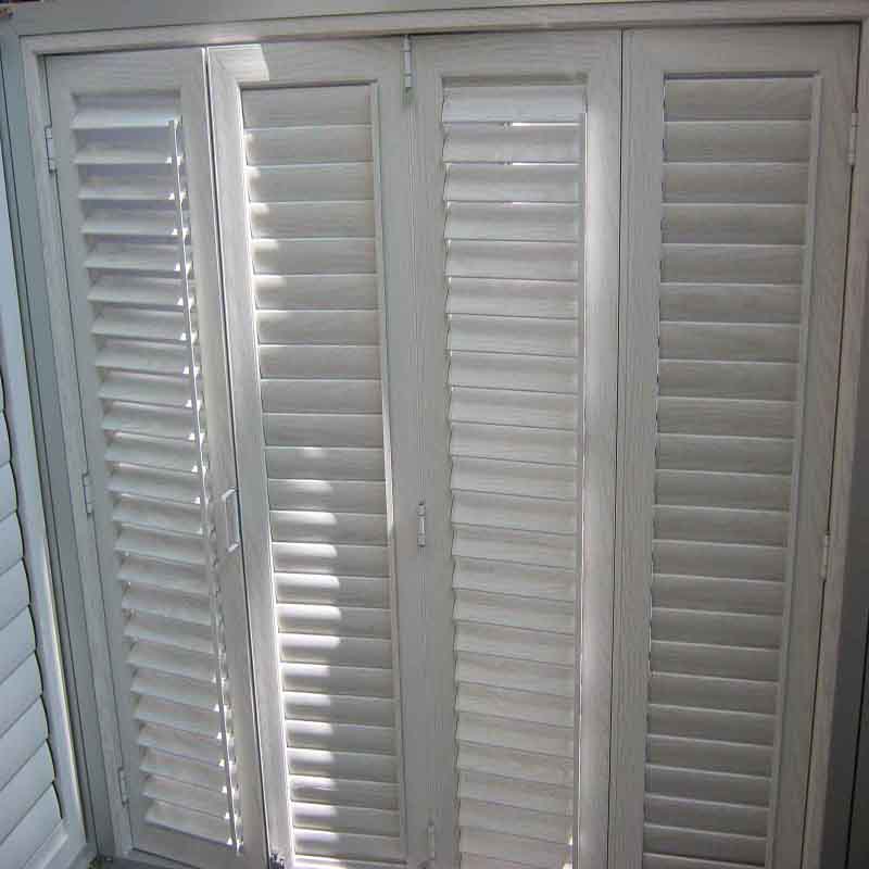 Aluminum white indoor window shutters