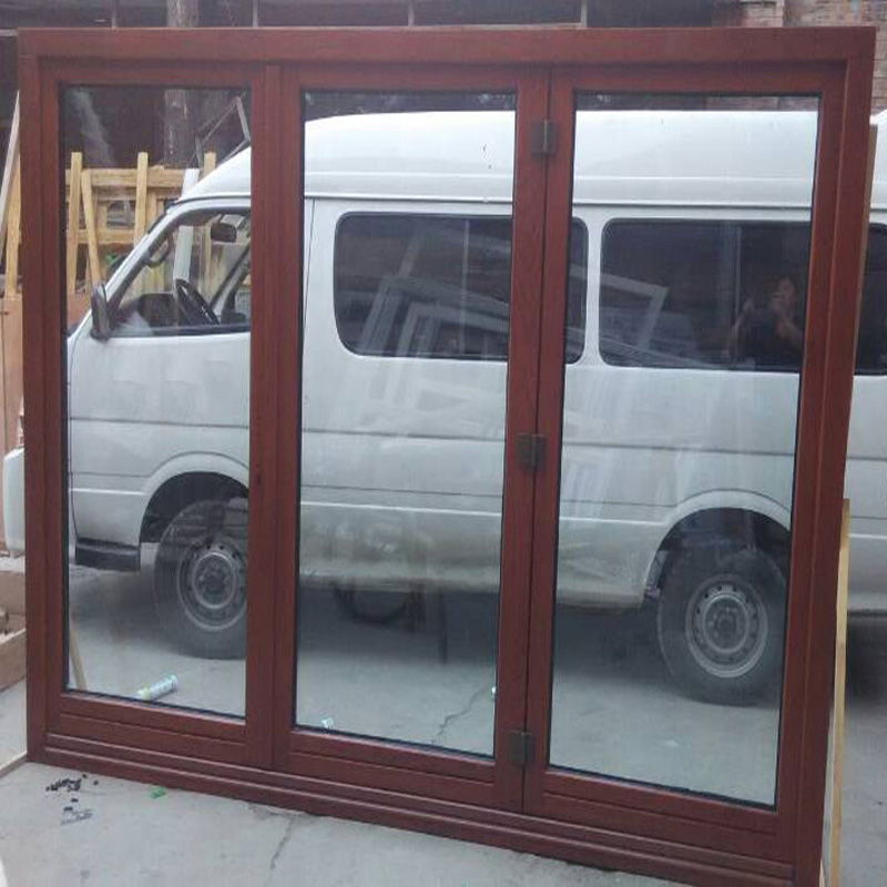 wood with glass door